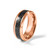 Chisel Stainless Steel Polished Rose Ion-Plated Synthetic Leather Inlay in Clear Epoxy 8 mm Wedding Band - View 6