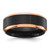 Chisel Stainless Steel Polished with Brushed Center Black and Rose Ion-Plated 8 mm Wedding Band, Flat
