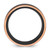 Chisel Stainless Steel Polished with Brushed Center Black and Rose Ion-Plated 8 mm Wedding Band, Flat - View 2