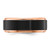Chisel Stainless Steel Polished with Brushed Center Black and Rose Ion-Plated 8 mm Wedding Band, Flat - View 3