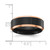 Chisel Stainless Steel Polished with Brushed Center Black and Rose Ion-Plated 8 mm Wedding Band, Flat - View 4