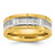 Stainless Steel Brushed and Polished Yellow Ion-Plated Cubic Zirconia 8 mm Band Ring