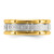 Stainless Steel Brushed and Polished Yellow Ion-Plated Cubic Zirconia 8 mm Band Ring - View 3