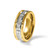 Stainless Steel Brushed and Polished Yellow Ion-Plated Cubic Zirconia 8 mm Band Ring - View 7
