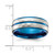 Chisel Stainless Steel Polished and Sand-Blasted Faceted Blue Ion-Plated 8 mm Wedding Band - View 4