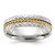 Chisel Stainless Steel Brushed, Polished and Textured Yellow Ion-Plated Center 6 mm Wedding Band