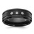 Chisel Stainless Steel Brushed and Polished Black Ion-Plated with Cubic Zirconia 8 mm Band Ring