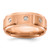 Chisel Stainless Steel Brushed and Polished Rose Ion-Plated with Cubic Zirconia 8 mm Band Ring