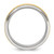 Chisel Stainless Steel Polished with Yellow Ion-Plated Grooved Center 8 mm Wedding Band - View 2
