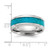 Chisel Stainless Steel Polished with Turquoise Inlay 8 mm Wedding Band - View 4