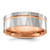 Chisel Stainless Steel Brushed and Polished Faceted Rose Ion-Plated 8 mm Wedding Band
