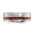 Chisel Stainless Steel Brushed and Hammered with Wood Inlay 8 mm Wedding Band - View 3