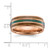 Chisel Stainless Steel Polished Rose Ion-Plated with Wood and Simulated Lab-Created Opal Inlay 8 mm Wedding Band - View 4