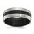 Chisel Stainless Steel Brushed and Polished Black Carbon Fiber Inlay 8 mm Wedding Band