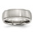 Chisel Stainless Steel Polished with Brushed Center 8 mm Ridged Edge Wedding Band, Domed