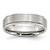 Chisel Stainless Steel Brushed and Polished 6 mm Grooved Edge Wedding Band, Flat