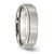 Chisel Stainless Steel Brushed and Polished 6 mm Grooved Edge Wedding Band, Flat - View 4