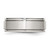 Chisel Stainless Steel Polished with Brushed Center 8 mm Ridged Edge Wedding Band, Flat - View 3