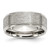 Chisel Stainless Steel Polished with Grain Finish Center 8 mm Ridged Edge Wedding Band, Flat
