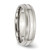 Chisel Stainless Steel Polished with Brushed Edge 6 mm Grooved Wedding Band, Half Round - View 4