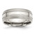 Chisel Stainless Steel Polished with Brushed Edge 8 mm Grooved Wedding Band, Half Round