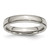 Chisel Stainless Steel Polished 4 mm Grooved and Beaded Wedding Band, Half Round