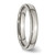 Chisel Stainless Steel Polished 4 mm Grooved and Beaded Wedding Band, Half Round - View 4
