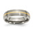 Chisel Titanium Brushed Center with 14K Gold Inlay 6 mm Ridged Edge Wedding Band