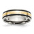 Chisel Titanium Antiqued and Brushed with 14K Gold Inlay 6 mm Grooved Wedding Band, Half Round