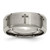 Chisel Titanium Brushed and Polished Cross Laser Design 8 mm Beveled Edge Wedding Band, Flat - TB115D