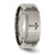 Chisel Titanium Brushed and Polished Cross Laser Design 8 mm Beveled Edge Wedding Band, Flat - TB115D - View 4