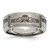 Chisel Titanium Brushed and Polished Claddagh Laser Design 8 mm Beveled Edge Wedding Band, Flat