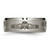 Chisel Titanium Brushed and Polished Claddagh Laser Design 8 mm Beveled Edge Wedding Band, Flat - View 3