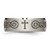 Chisel Titanium Brushed and Polished Cross Laser Design 8 mm Beveled Edge Wedding Band, Flat - TB115P - View 4