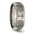 Chisel Titanium Brushed and Polished Cross Laser Design 8 mm Beveled Edge Wedding Band, Flat - TB115P - View 5