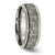 Chisel Titanium Brushed and Polished Laser Design 8 mm Ridged Edge Wedding Band - View 4