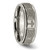 Chisel Titanium Brushed and Polished Cross Laser Design 8 mm Ridged Edge Wedding Band - TB11K - View 5