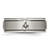 Chisel Titanium Brushed and Polished Masonic Laser Design 8 mm Ridged Edge Wedding Band - View 3