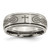 Chisel Titanium Brushed and Polished Cross Laser Design 8 mm Ridged Edge Wedding Band - TB11P
