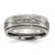 Chisel Titanium Brushed and Polished Cross Laser Design 8 mm Ridged Edge Wedding Band - TB11S