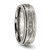 Chisel Titanium Brushed and Polished Cross Laser Design 8 mm Ridged Edge Wedding Band - TB11S - View 4