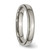 Chisel Titanium Polished 4 mm Grooved and Beaded Edge Wedding Band, Half Round - View 4