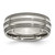 Titanium Grooved and Beaded Edge 8 mm Polished Wedding Band
