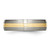 Chisel Titanium Brushed with 14K Gold Inlay 6 mm Grooved Wedding Band, Half Round - View 3