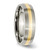 Chisel Titanium Brushed with 14K Gold Inlay 6 mm Grooved Wedding Band, Half Round - View 4