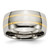 Chisel Titanium Polished with 14K Gold Inlay 10 mm Wedding Band, Domed