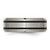 Titanium Ridged Edge Black Rubber 8 mm Brushed/Polished Wedding Band - View 3