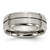 Chisel Titanium Brushed and Polished 8 mm Grooved Ridged Edge Wedding Band