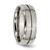Chisel Titanium Brushed and Polished 8 mm Grooved Ridged Edge Wedding Band - View 4