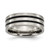 Chisel Titanium Polished Black Enamel Grooved 8 mm Flat Wedding Band